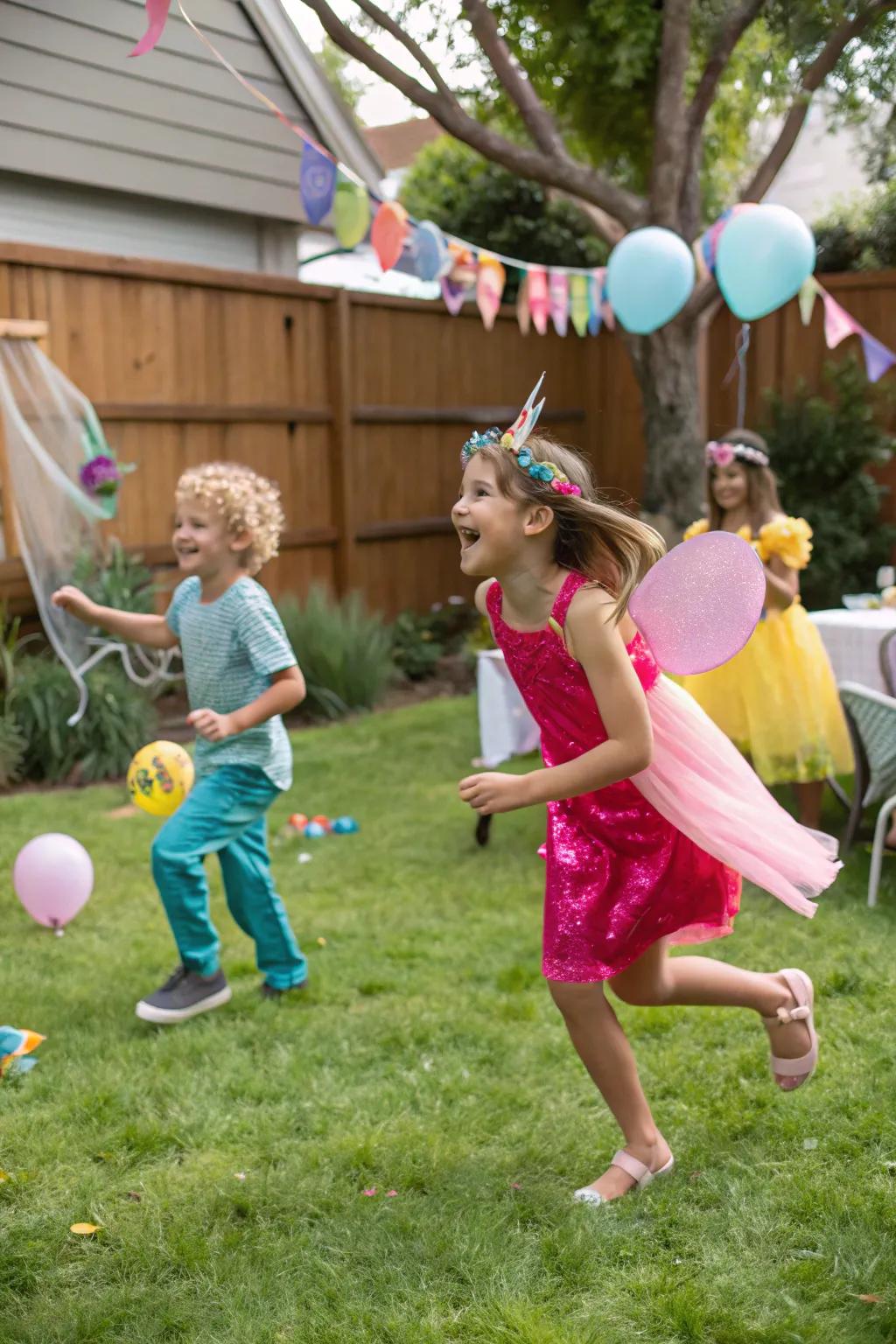 Add excitement with a fun-filled 'capture the fairy' game.