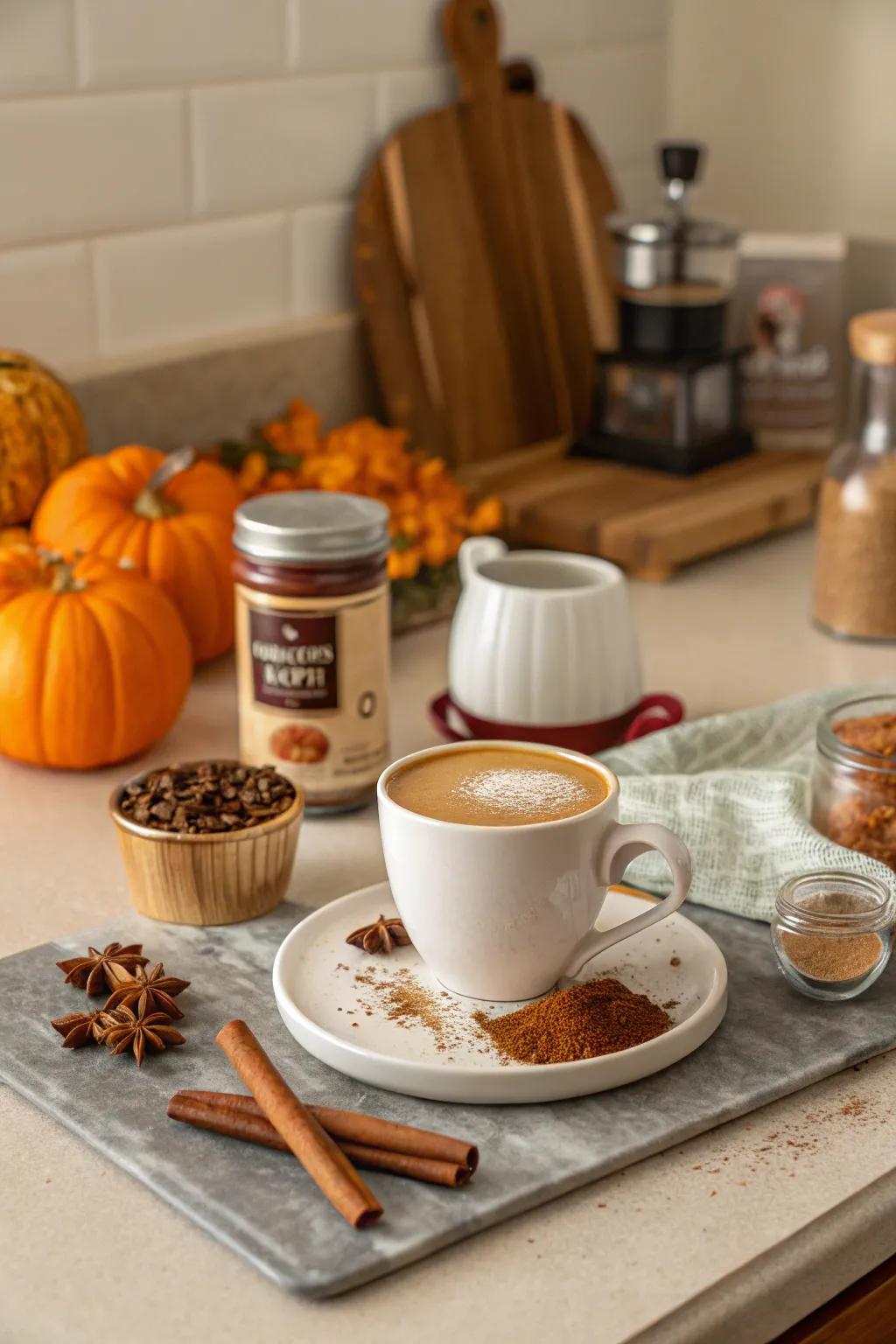 Pumpkin spice latte kit for homemade seasonal indulgence.
