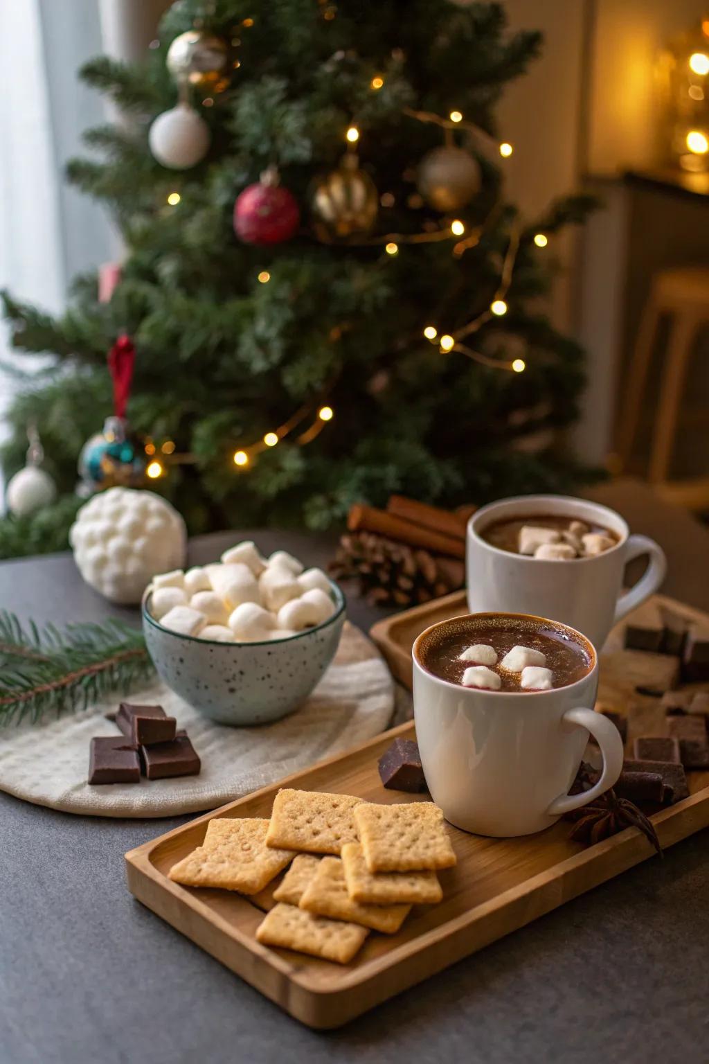 Savor the scrumptious fusion of s'mores and hot chocolate.