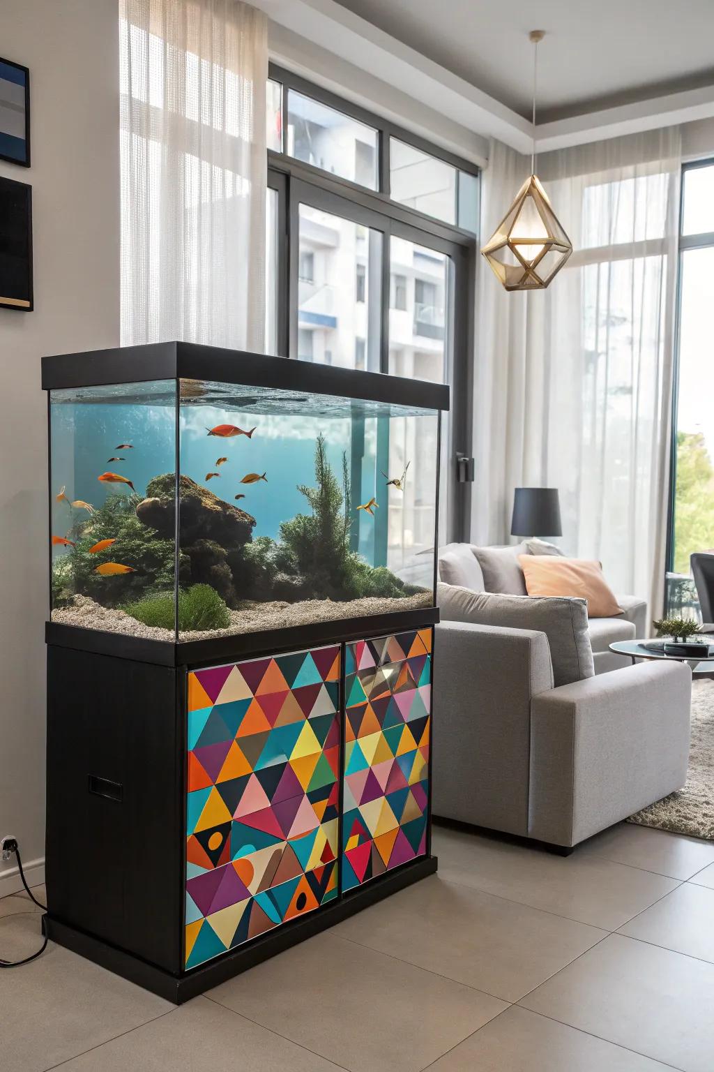 Add a pop of modernity with geometric patterns.