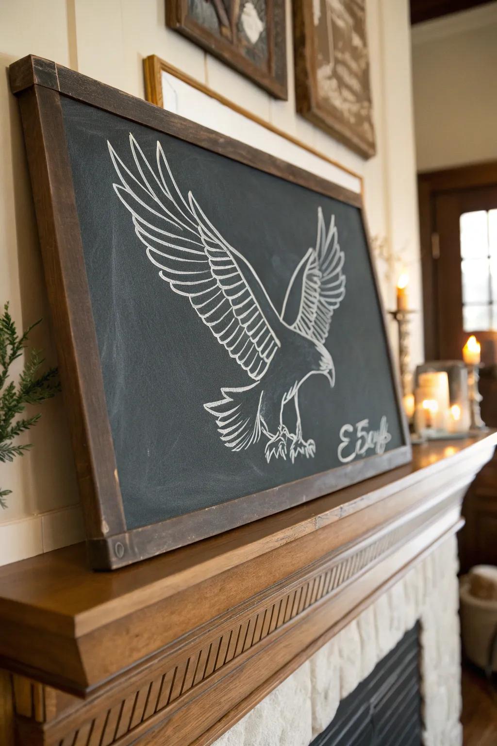 A hawk outline for a striking chalkboard centerpiece.