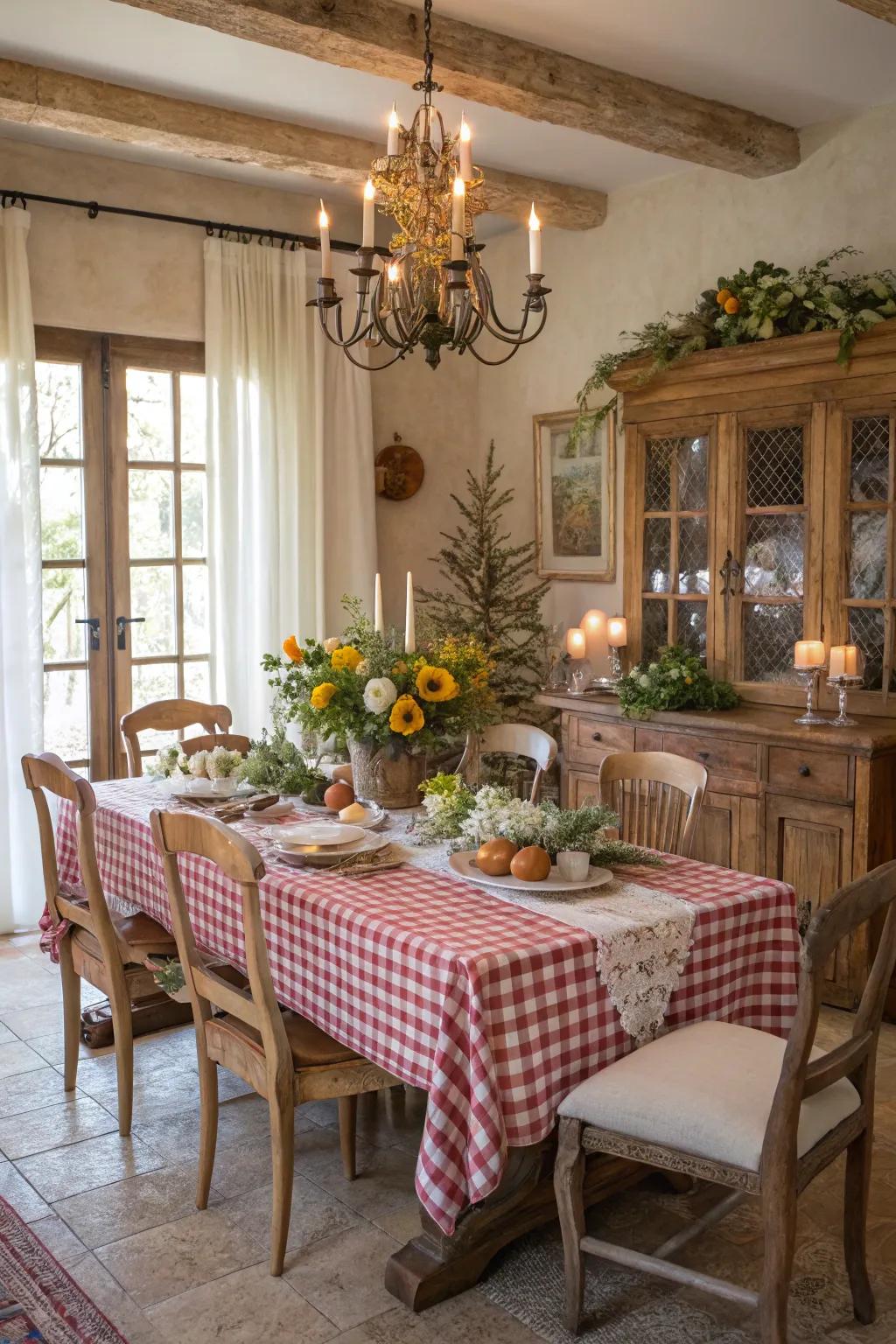 Holiday decorations keep your dining room fun and fresh.
