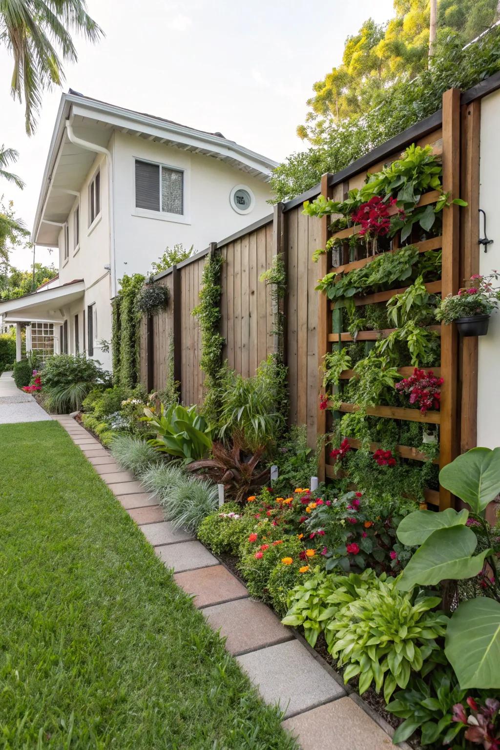 Maximize greenery using an upright garden barrier