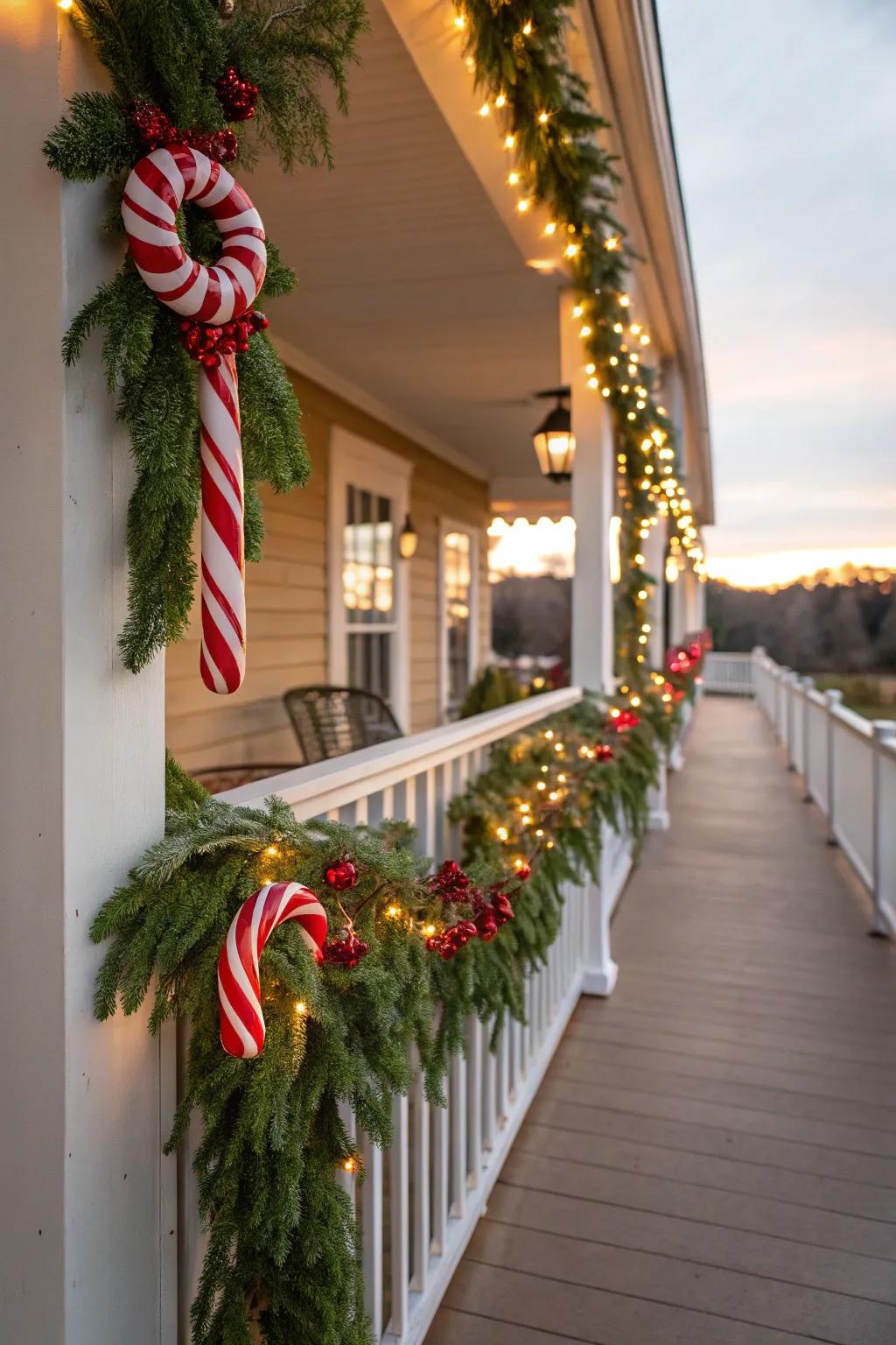 Striped candies convey a saccharine and festive allure to your garland.