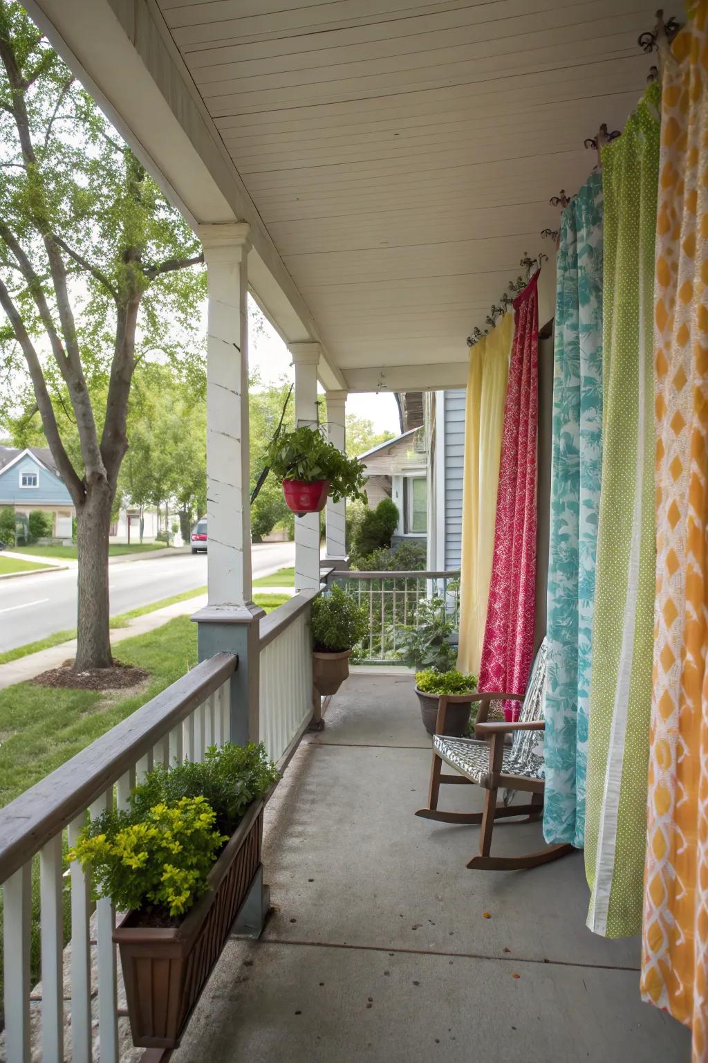 Bathroom fabrics providing stylish shade.