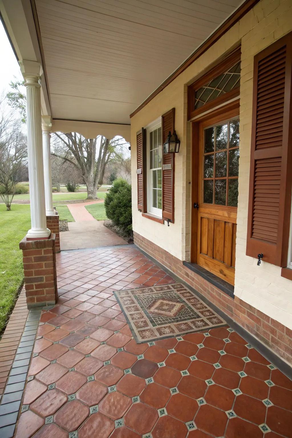 Excavation slabs are a robust and ageless option for any porch.
