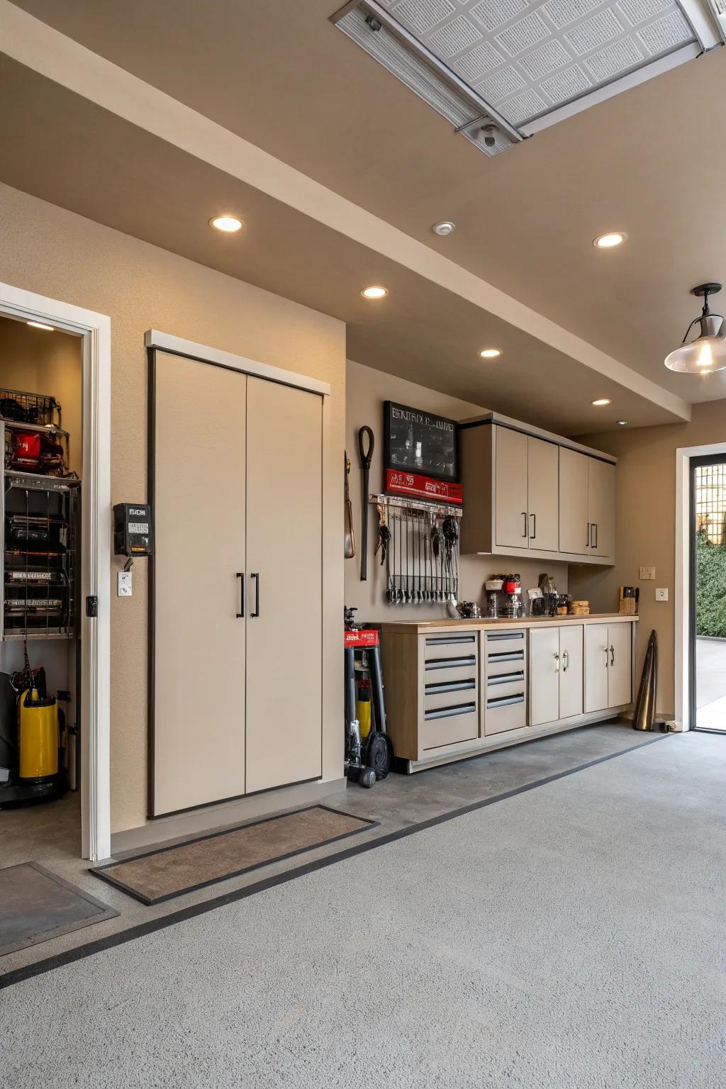 Taupe creates a flexible base for any garage design.