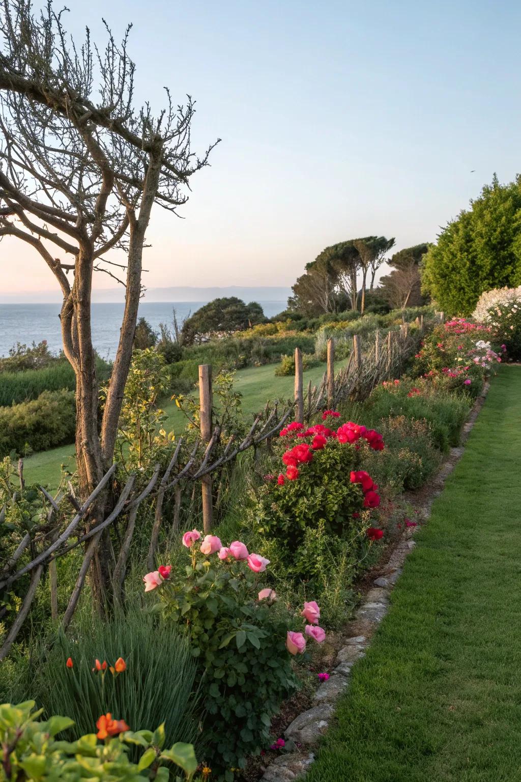 Thorny shrubs form a natural, living fence, enriching garden security with both ecological benefits and effective protection.