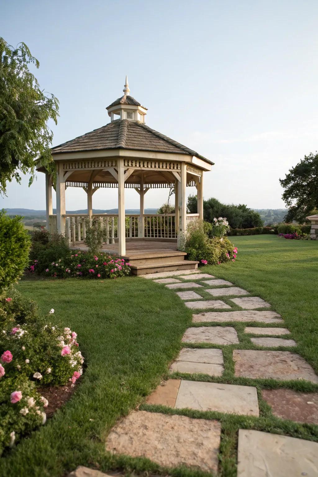 Sandstone slabs provide timeless elegance with their natural hues and textures.