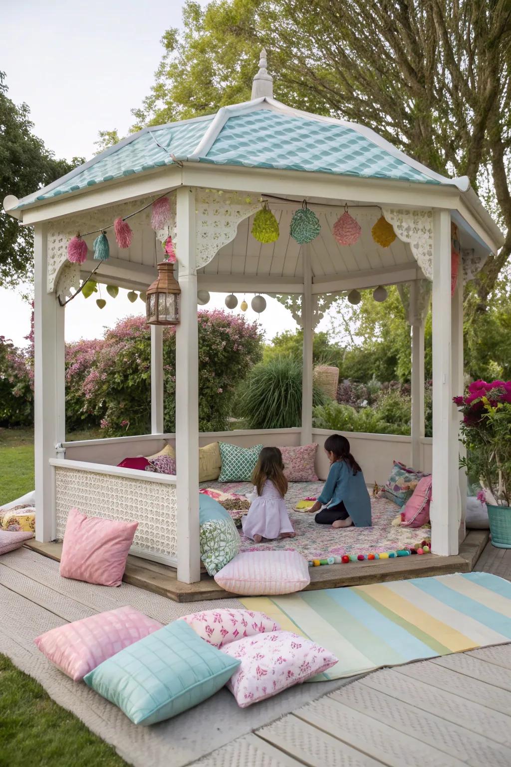 Create a cushioned retreat with foam mats.