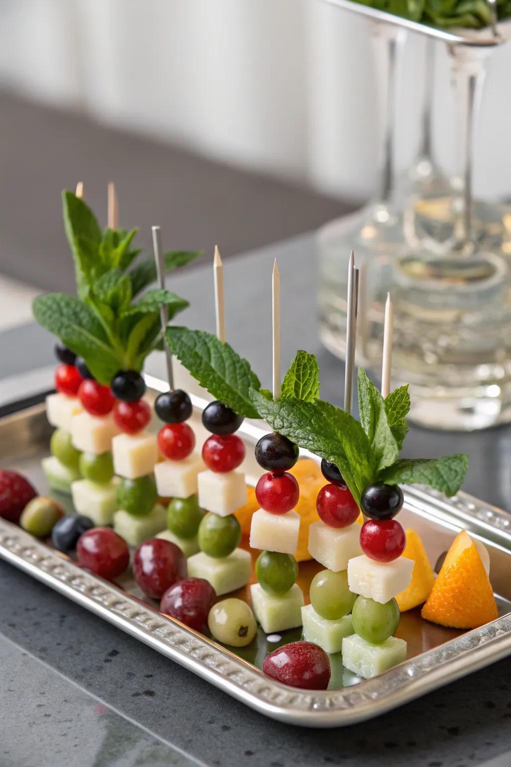 Add elegance with chic cocktail skewers.