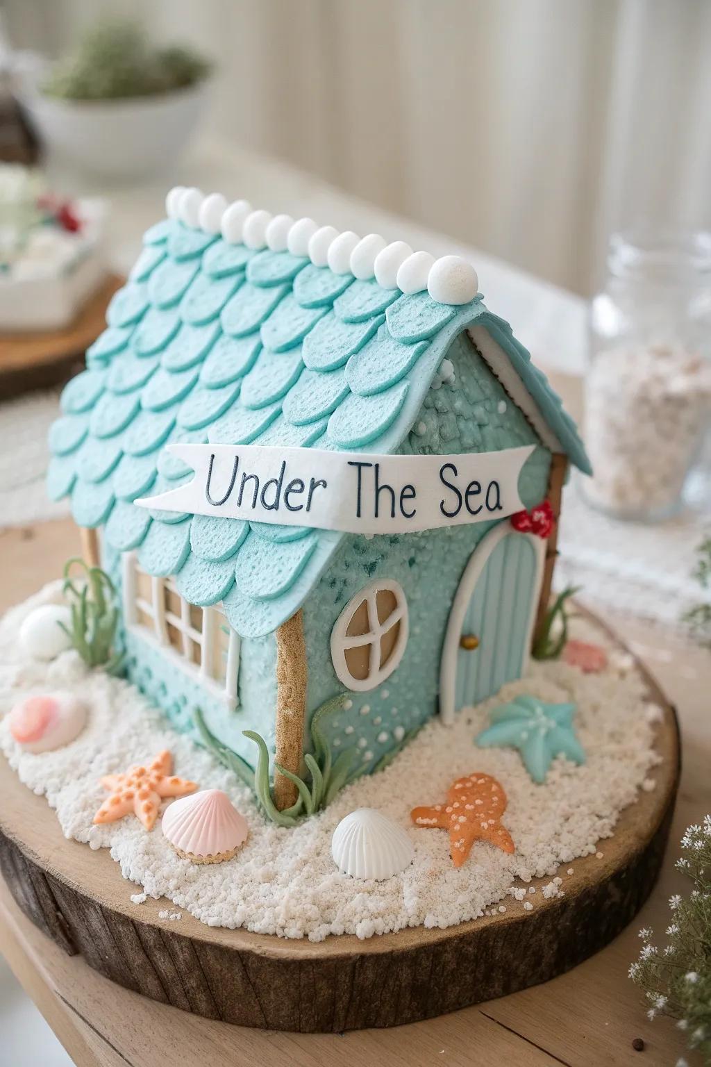Plunge into sweetness with this endearing maritime gingerbread dwelling, where undulations of ingenuity harmonize with minimalist splendor.