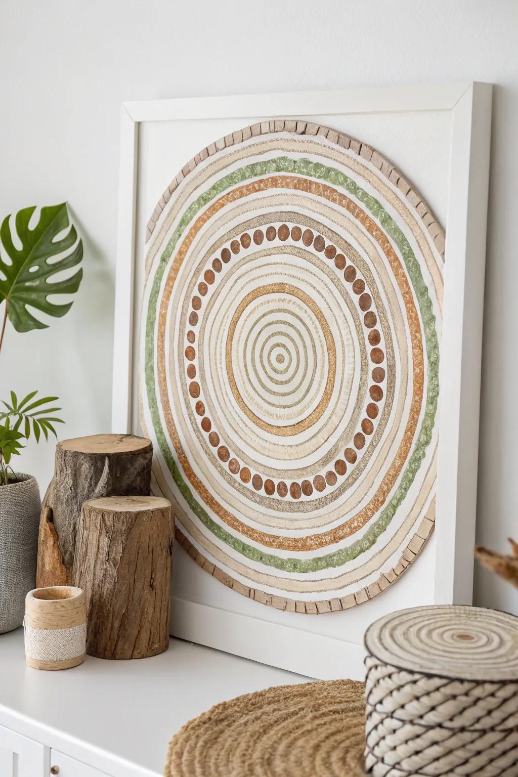 Embrace nature&rsquo;s artistry with rustic tree rings &ndash; a touch of the wild in your minimalist haven.