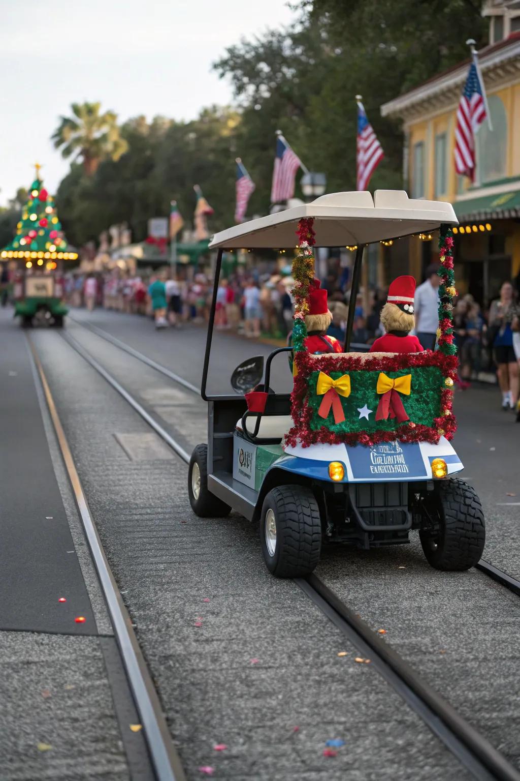 A toy train cart primed to roll into holiday enjoyment.