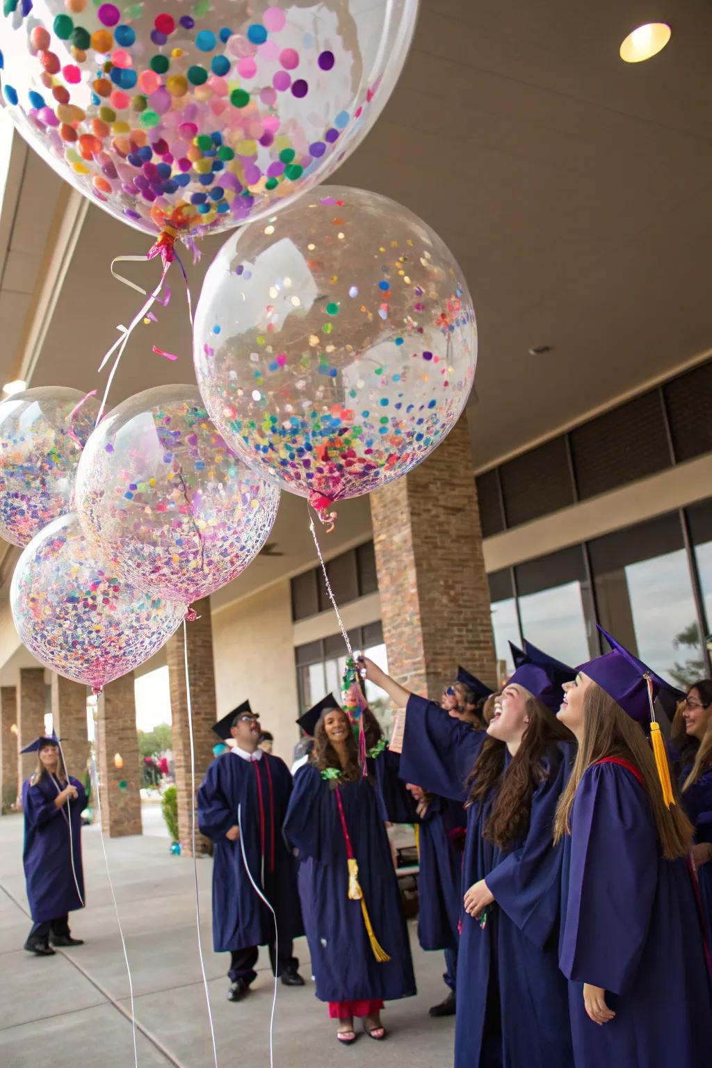 DIY confetti balloons contribute a playful element to the celebration.