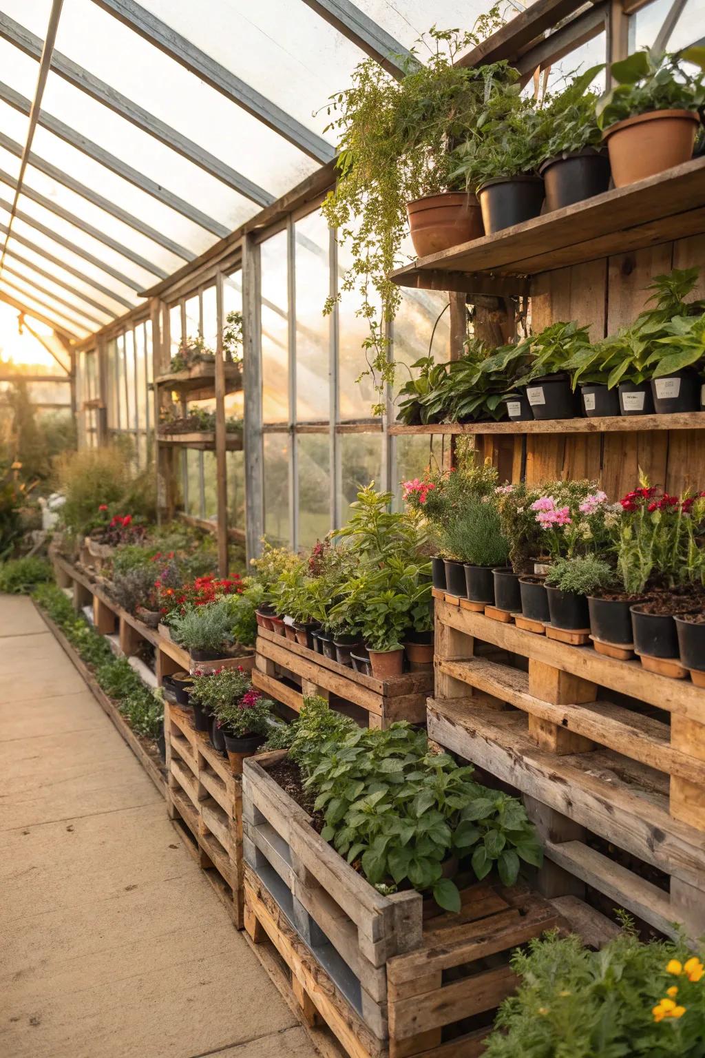 Eco-safe shelves from reclaimed material offer a unique flair.