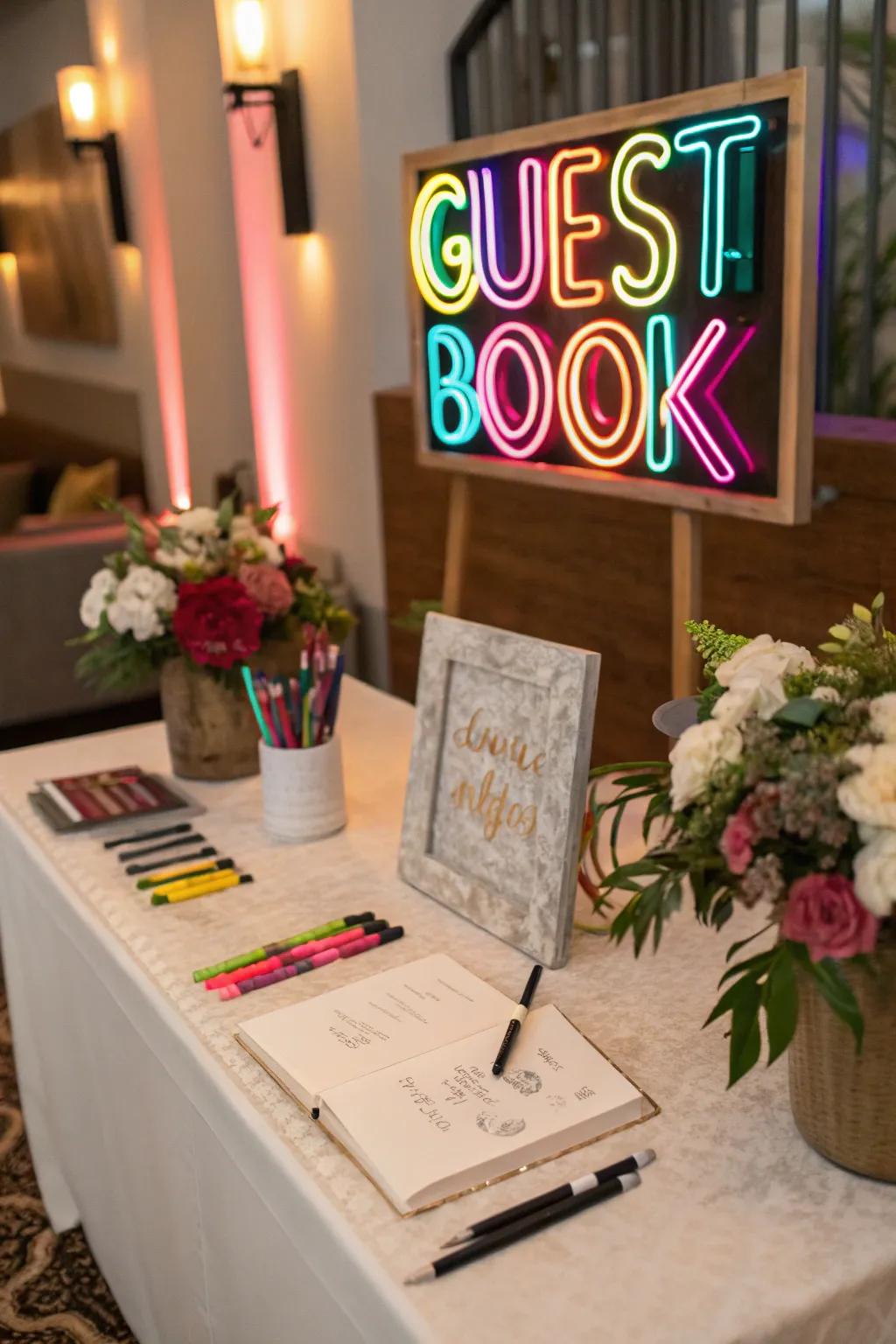 A radiant board adds a modern and eye-catching element.