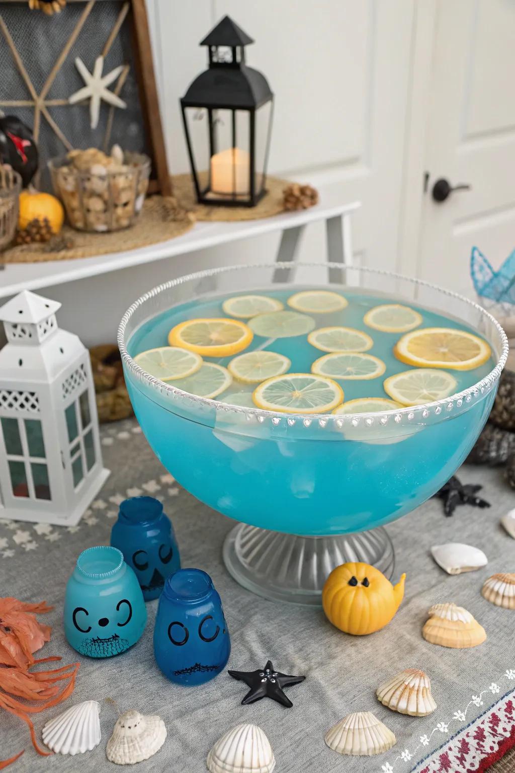 An Enigmatic Azure Pool injecting vibrancy into the festivities.