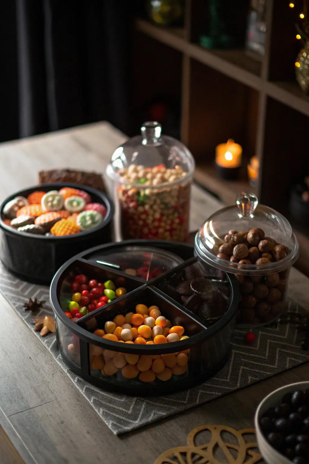 Cryptic confections concealed in opaque vessels contribute an element of surprise.