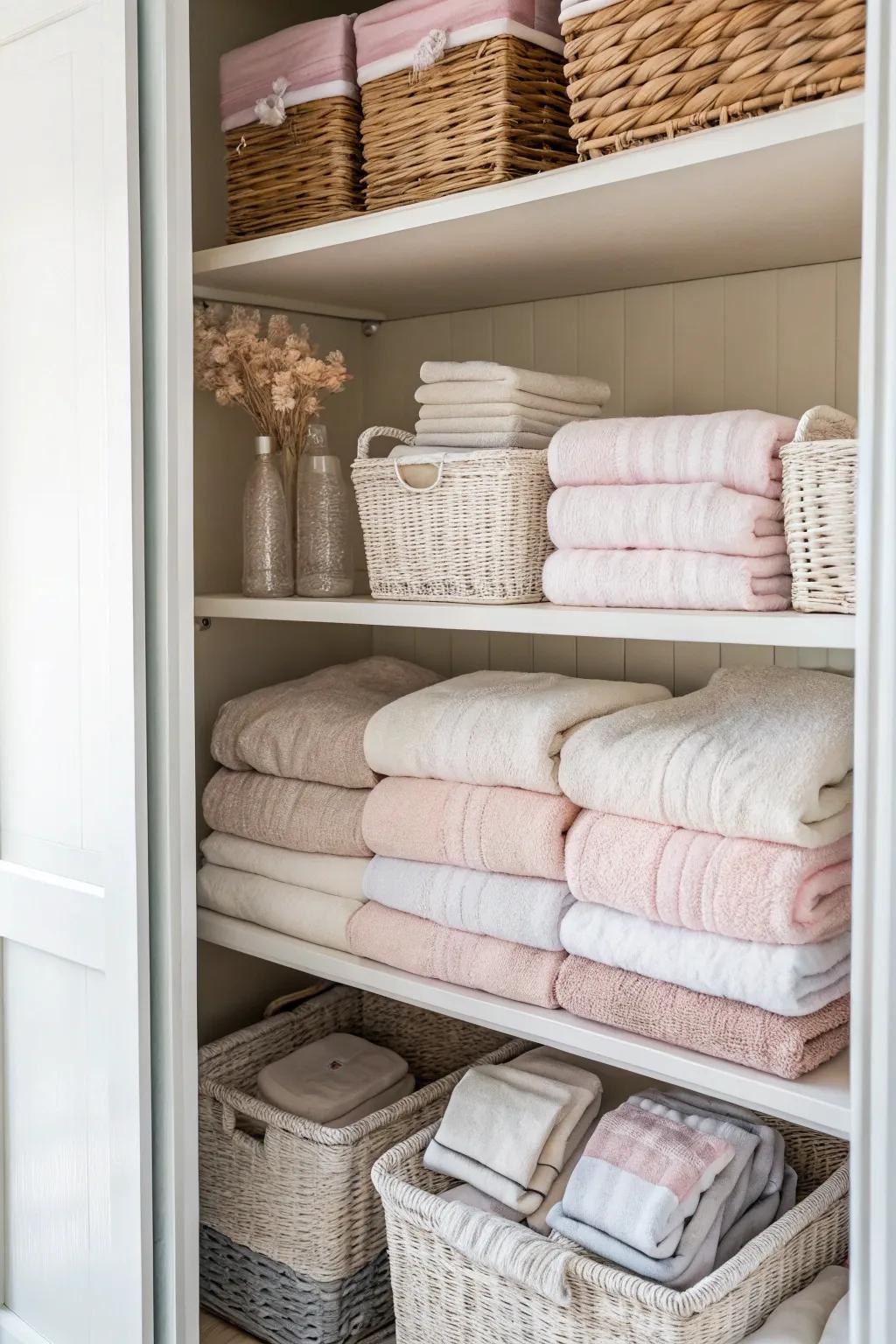 Folding with precision helps keep your linens tidy and optimizes space.
