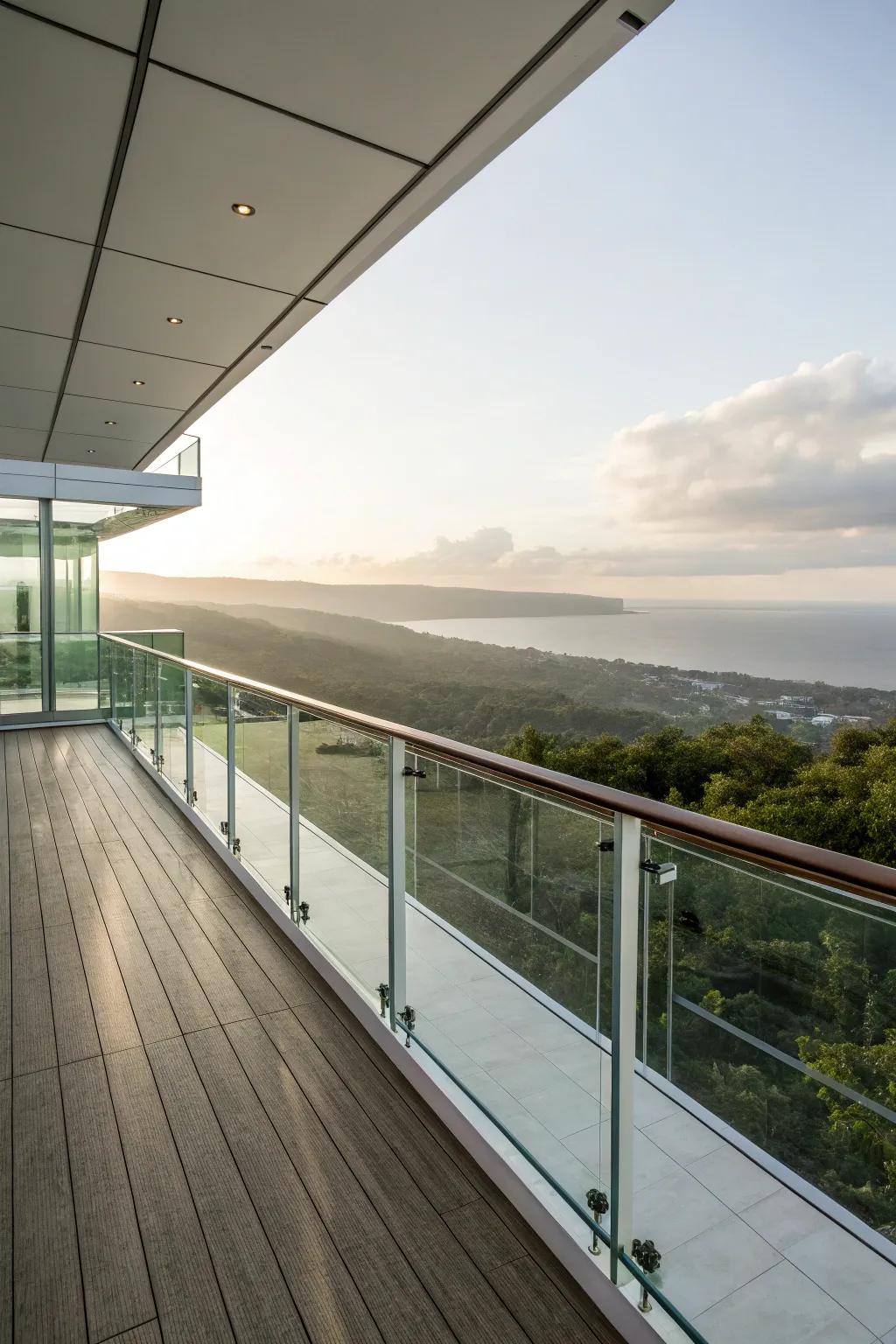Glass railings that showcase the view.