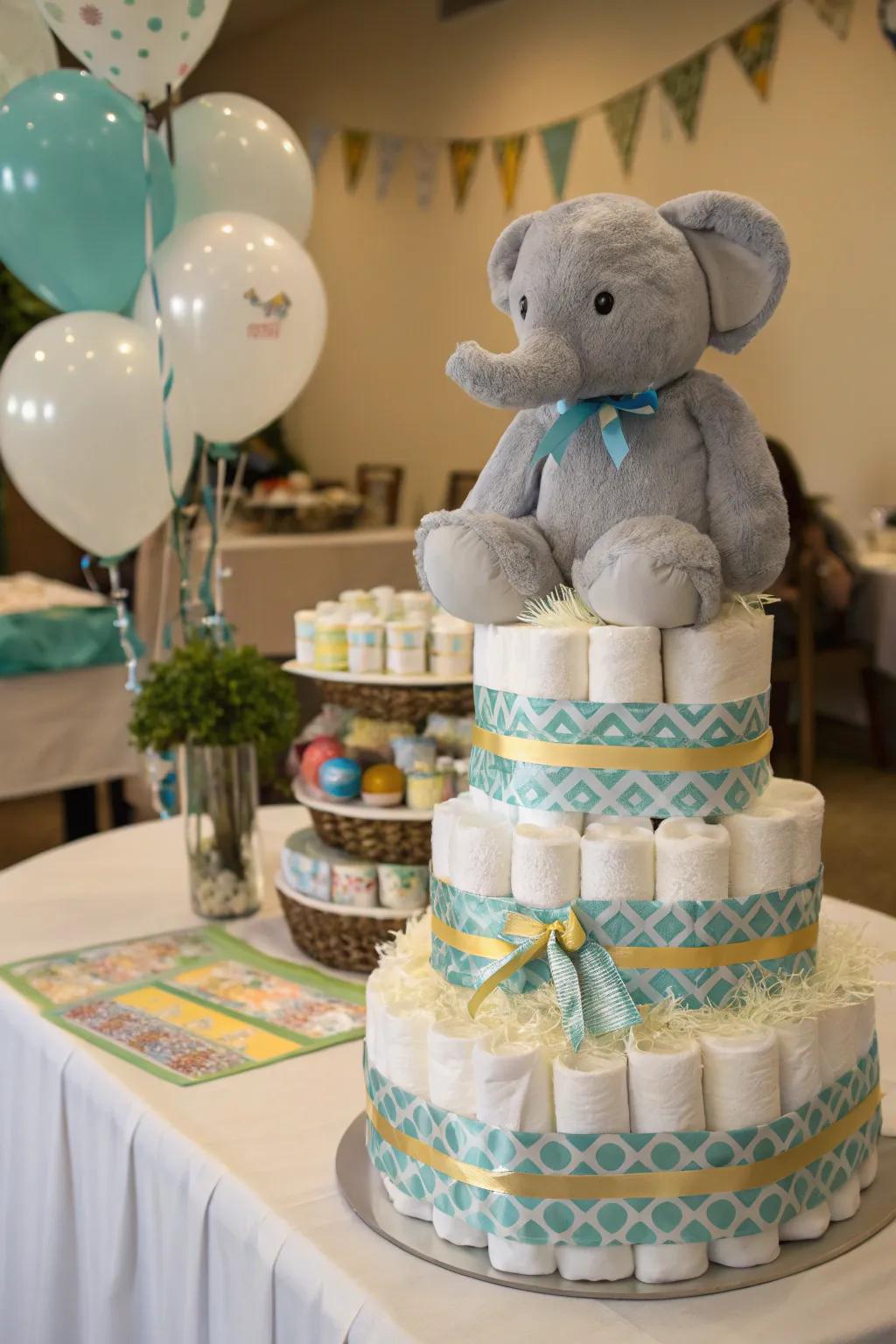 Pragmatic and adorable elephant napkin confection.