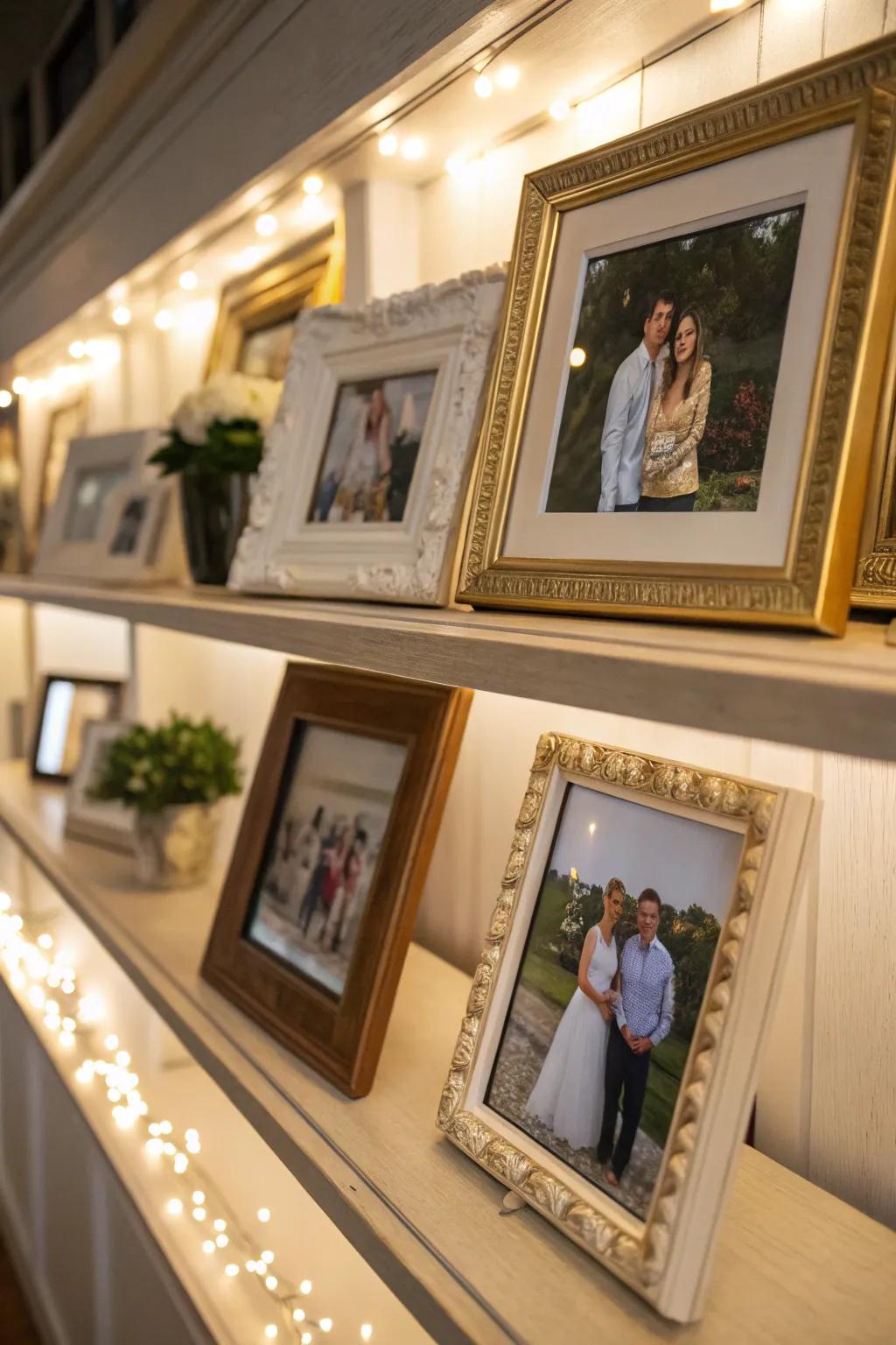 Intimate portraits lend warmth.