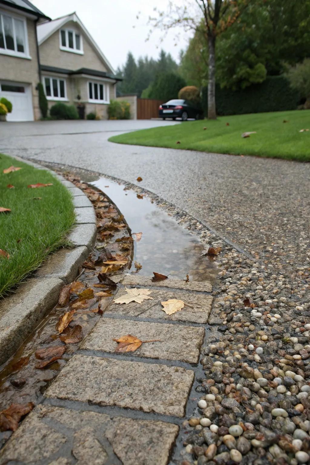Porous paving lessens runoff and keeps paths dry.
