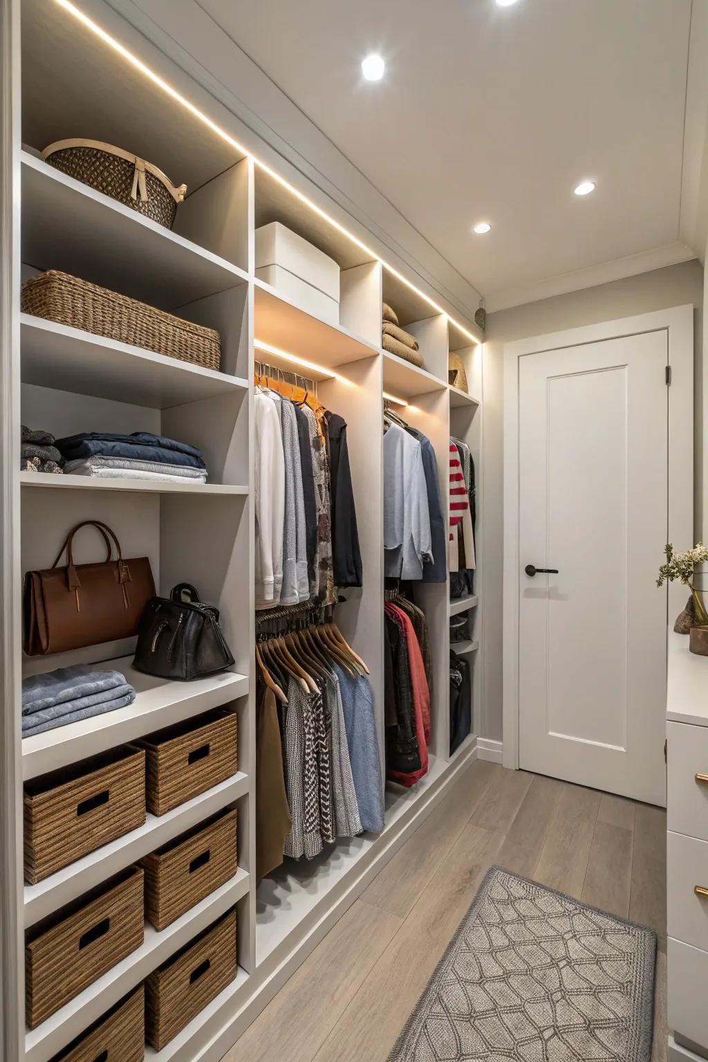 Leaving space means you can add things later and keep your closet flexible.