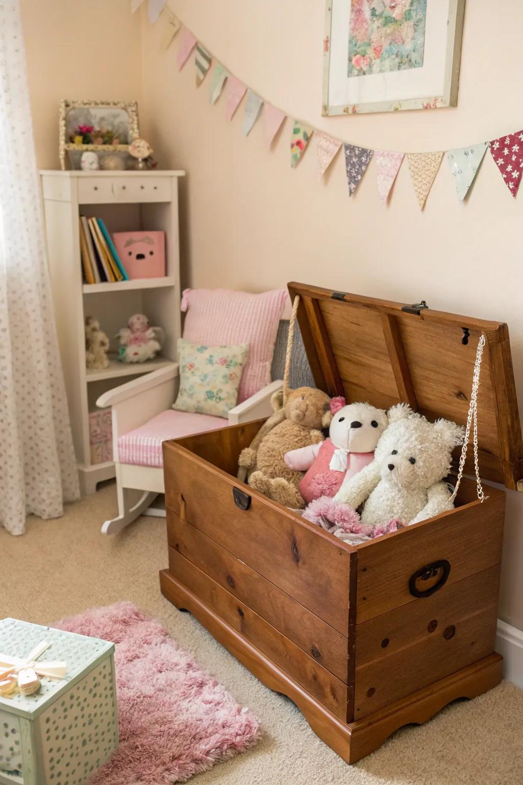 Toy chests provide ageless storage featuring a hint of nostalgia.