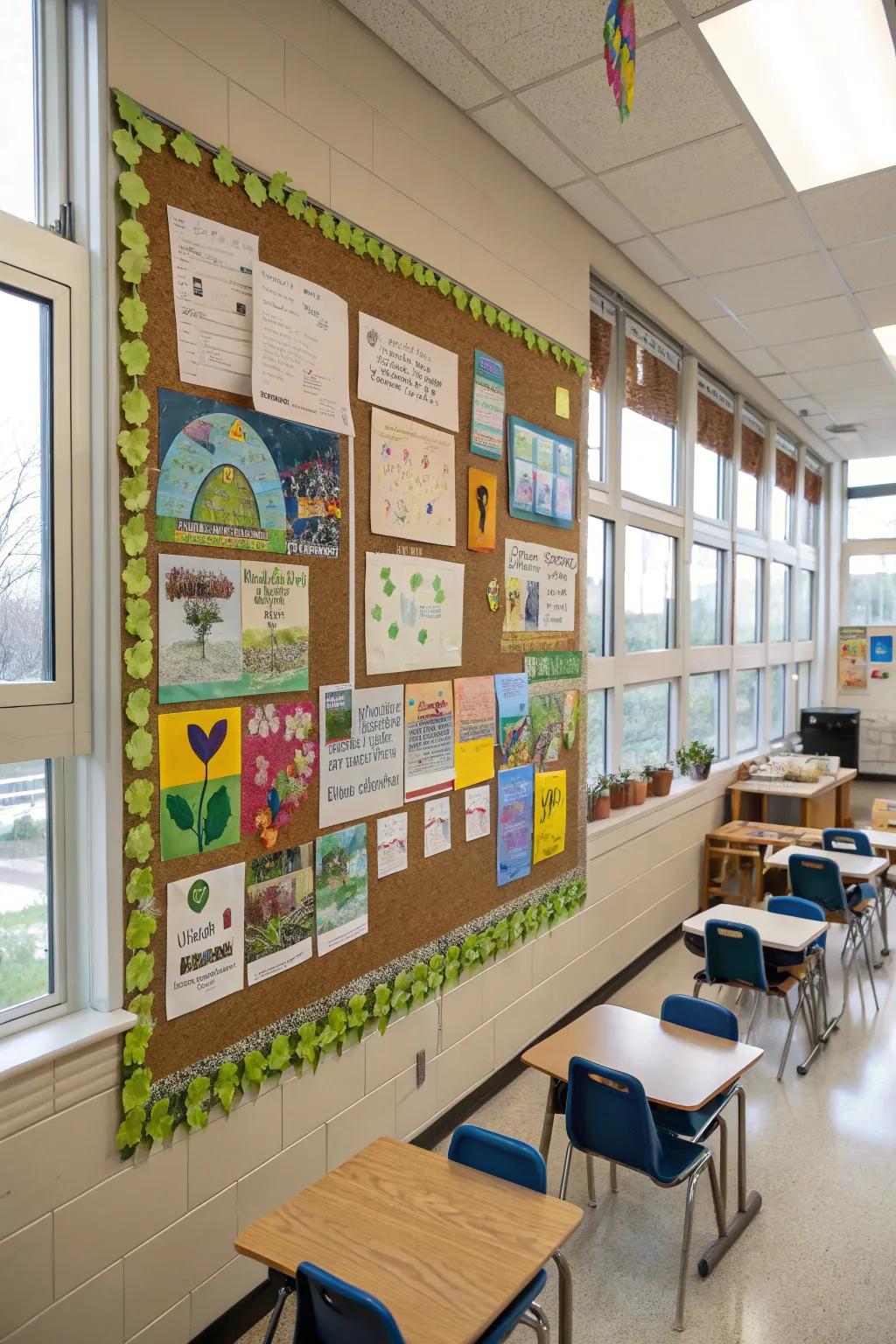 Sustainable bulletin board crafted from reclaimed materials.