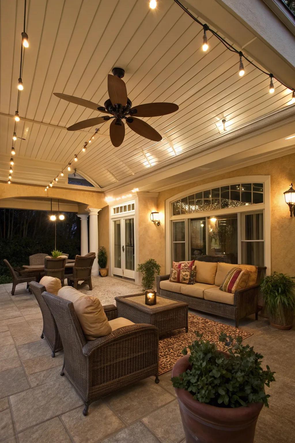 Spinning ventilators ensure a pleasant atmosphere on your indoor patio.