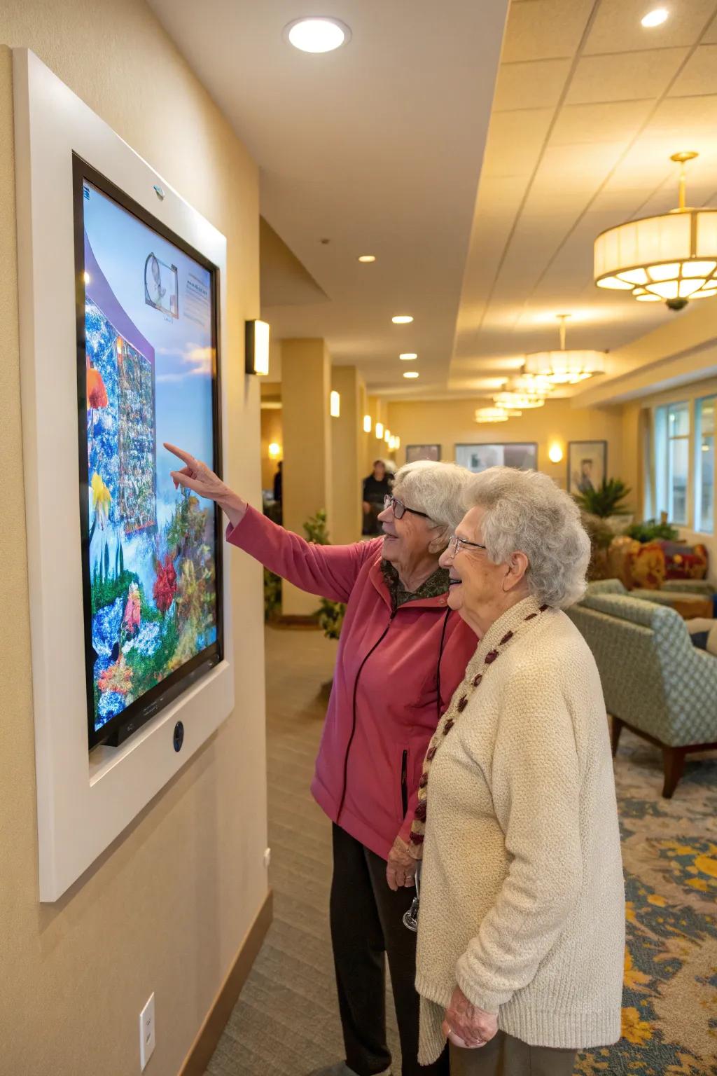 Engaging residents through use of interactive wall displays.