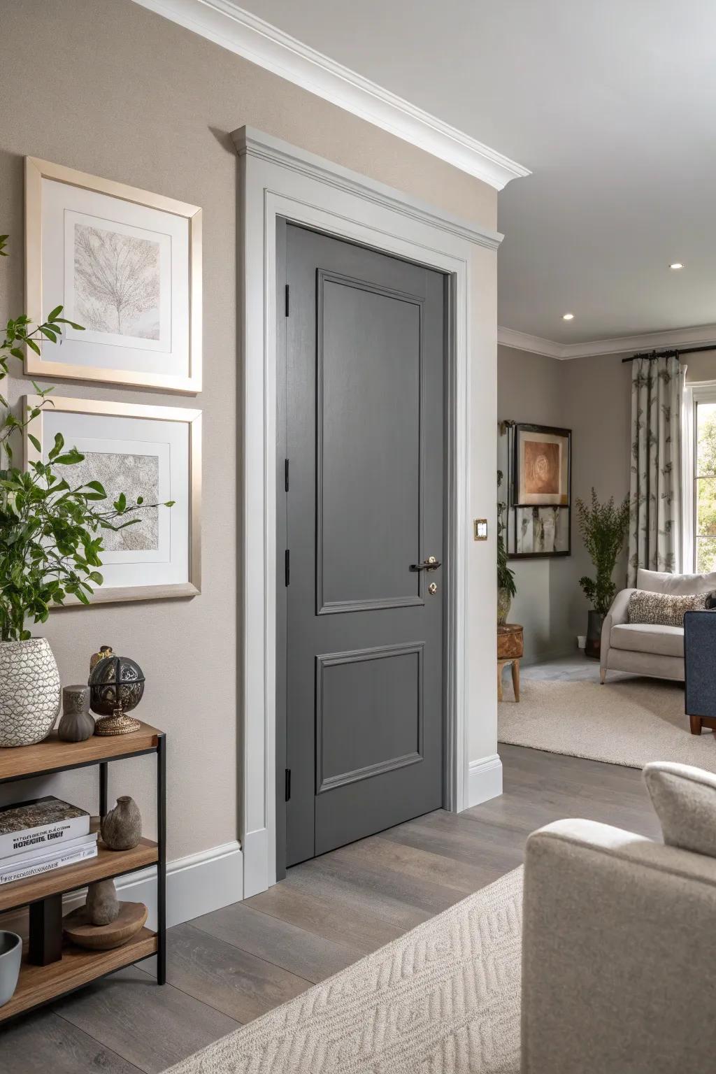Gray doors expressing modern charm.
