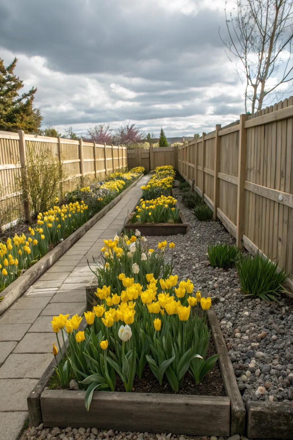 A small garden space made larger by a cohesive planting of single-color <strong>blossom rockets</strong>.” loading=”lazy” class=”pimg”>
	</picture><figcaption>A small garden space made larger by a cohesive planting of single-color <strong>blossom rockets</strong>.</figcaption></figure>
<p>In small garden spaces, stick to one color of <strong>blossom rockets</strong> or <strong>golden trumpets</strong> for a more impactful look. This strategy makes the space appear larger and more unified.</p>
<h3>May just do the trick:</h3>
<ul class=