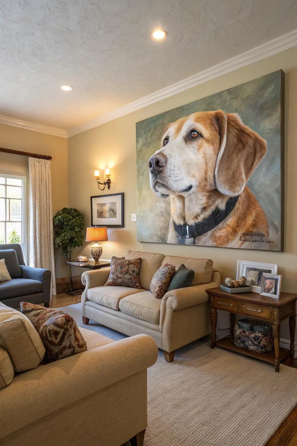 Animal portraits add a personal and heartwarming touch to your home.