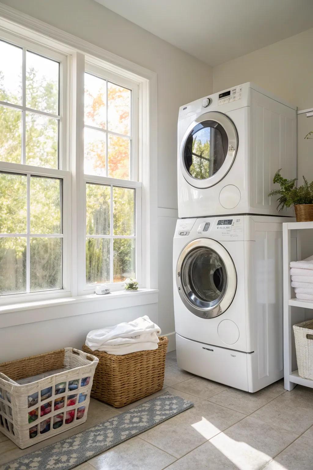Let sunlight in to brighten your laundry area.