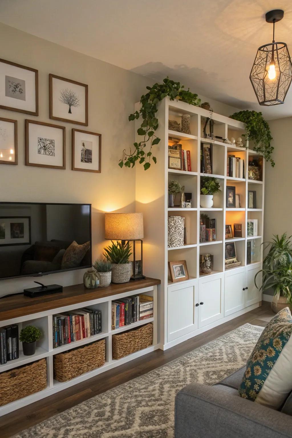 Incorporate perspective by using show shelving.