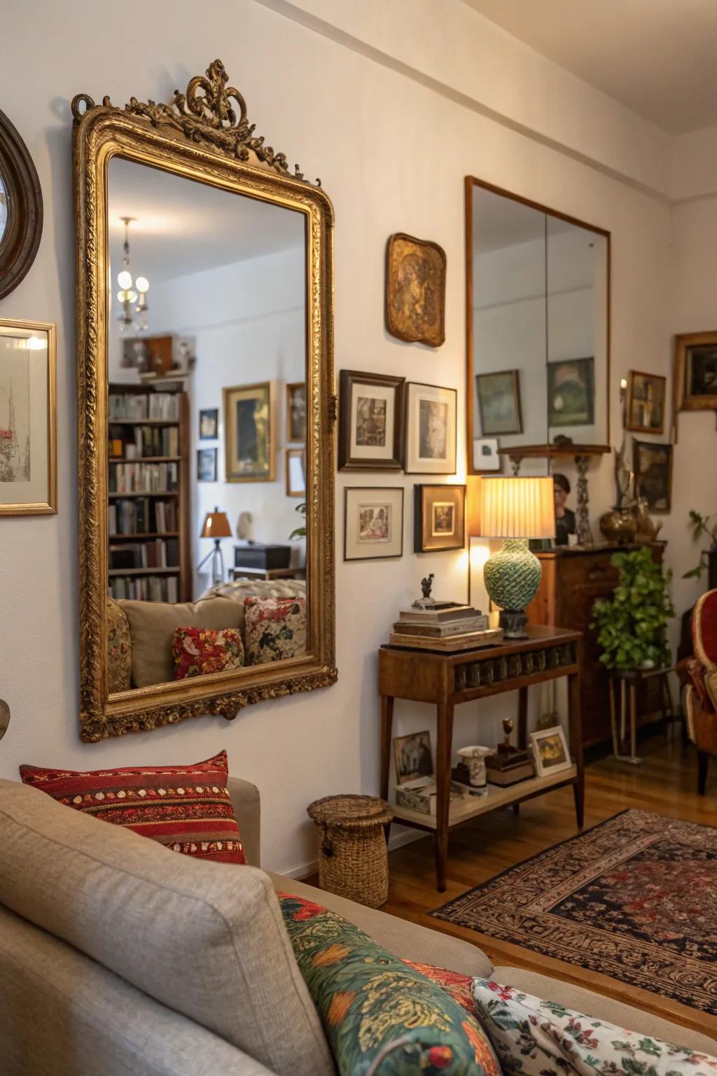 Add historical charm with a vintage mirror.
