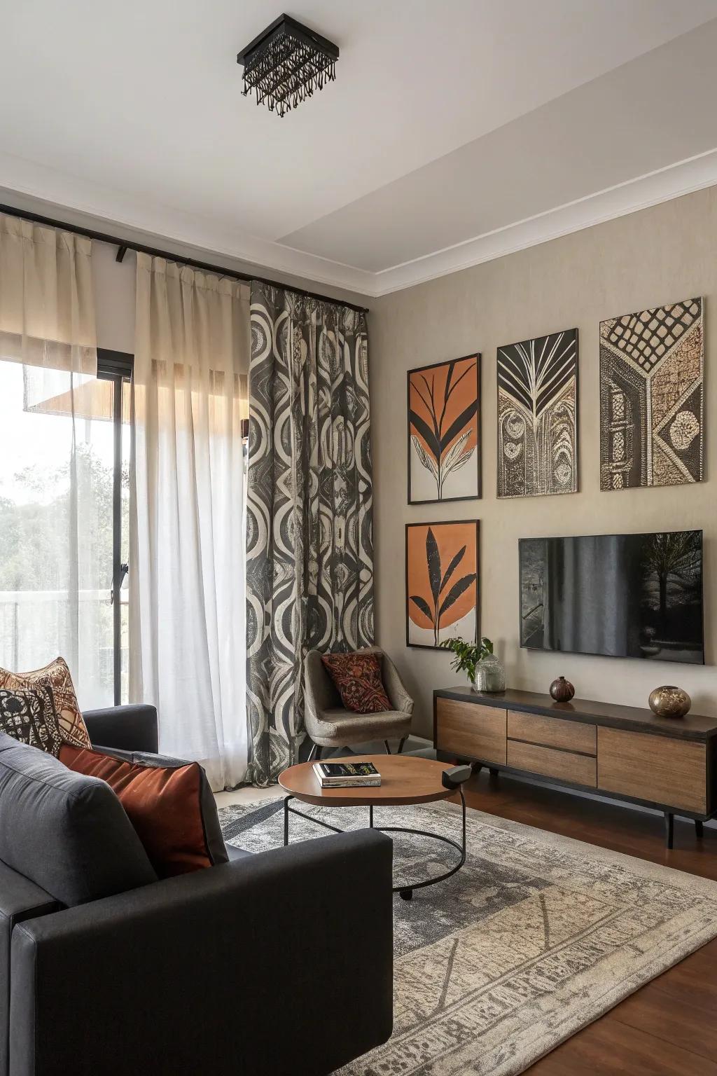 Asymmetrical layouts append a contemporary variation.