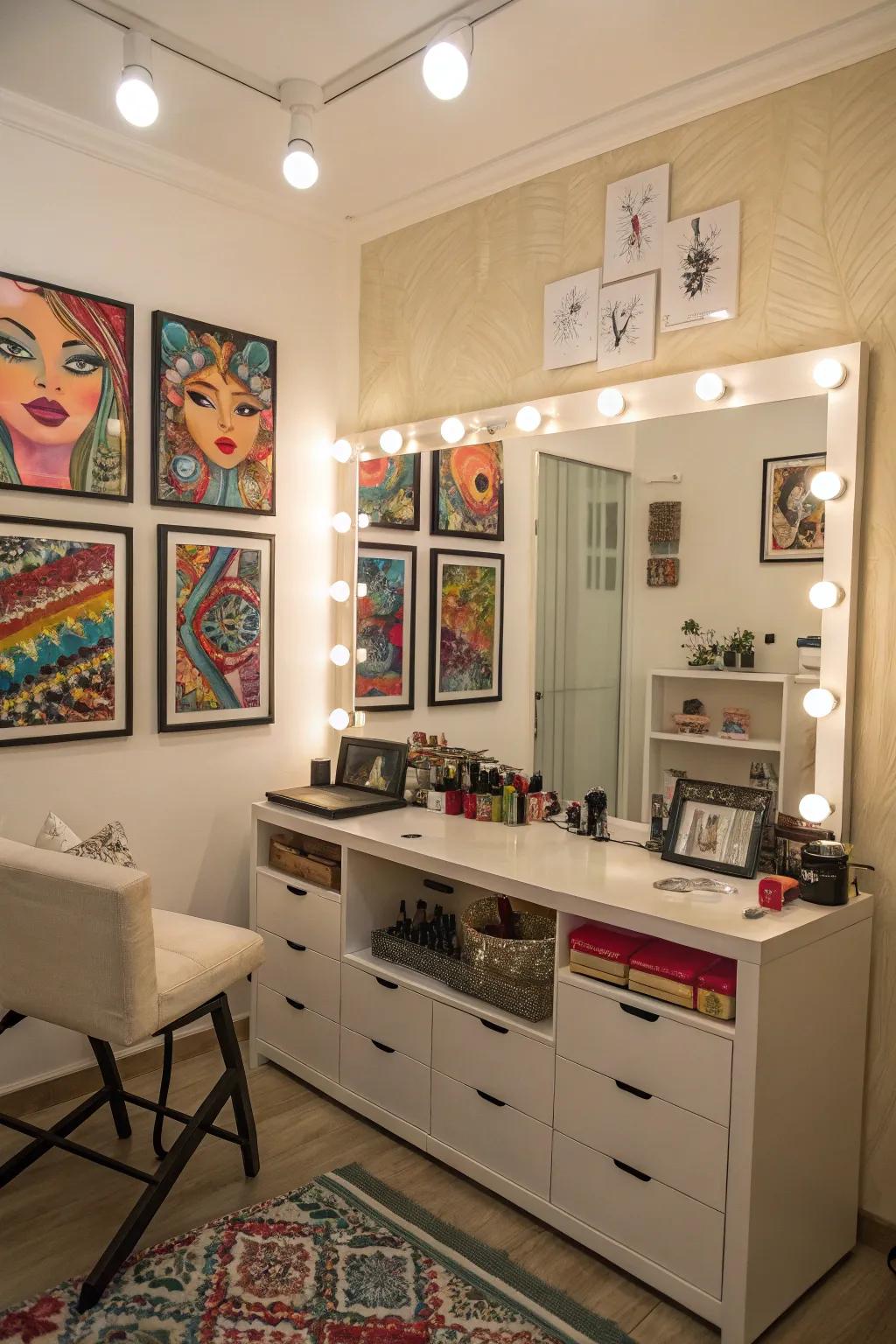 Custom artwork personalizes your space.