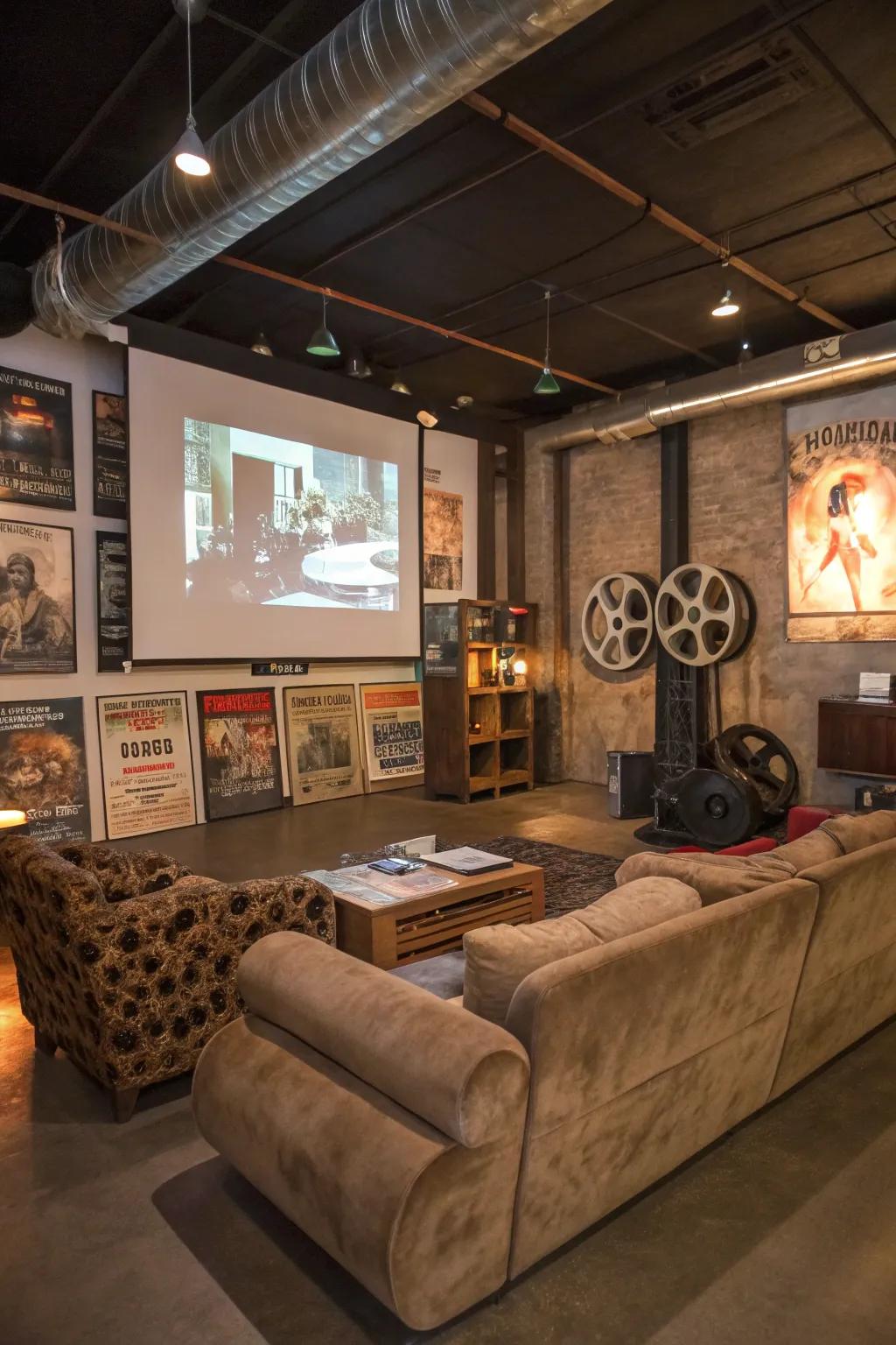 Relive the golden age of cinema in a cozy vintage-inspired loft setting.