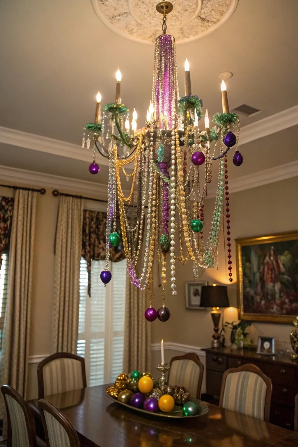 Adorned lustres impart celebratory shimmer and sophistication to your area.