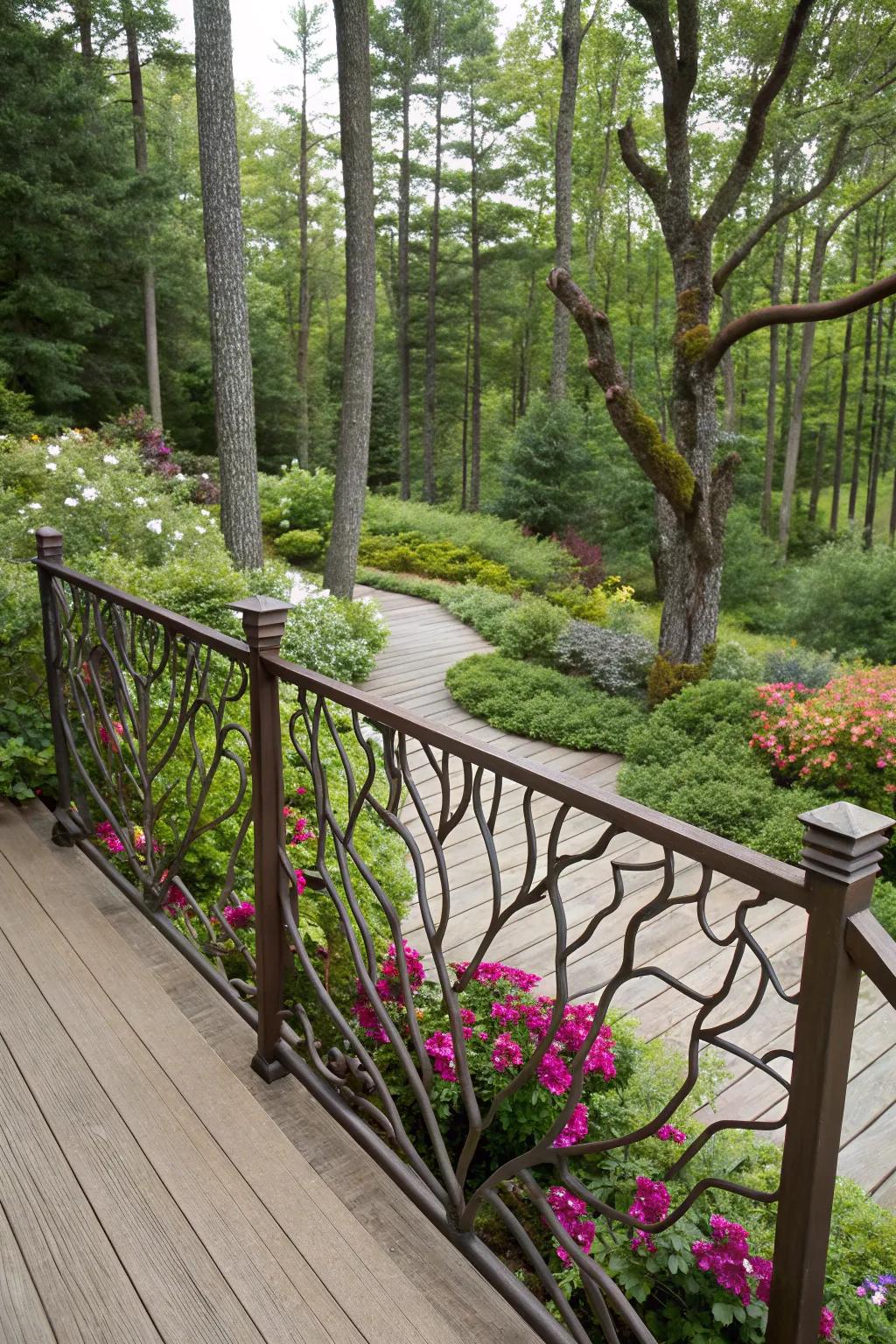 Nature-inspired railings blend seamlessly with outdoor environments.