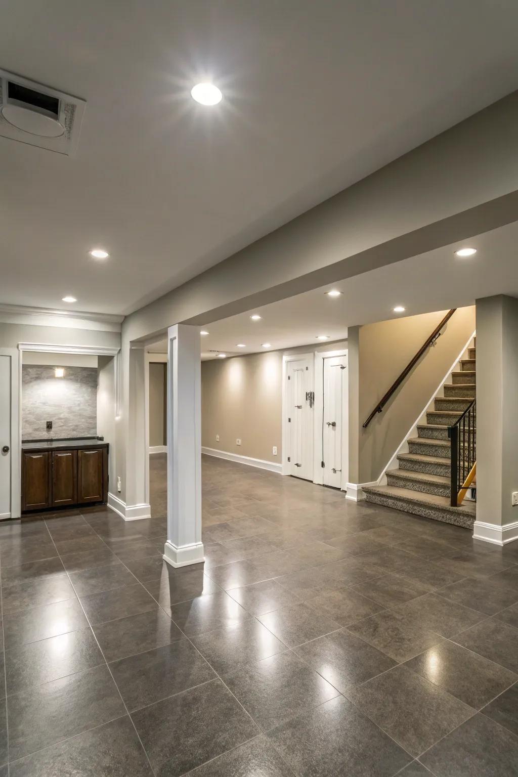 Surface mount installations provide ample lighting while keeping a streamlined aesthetic.