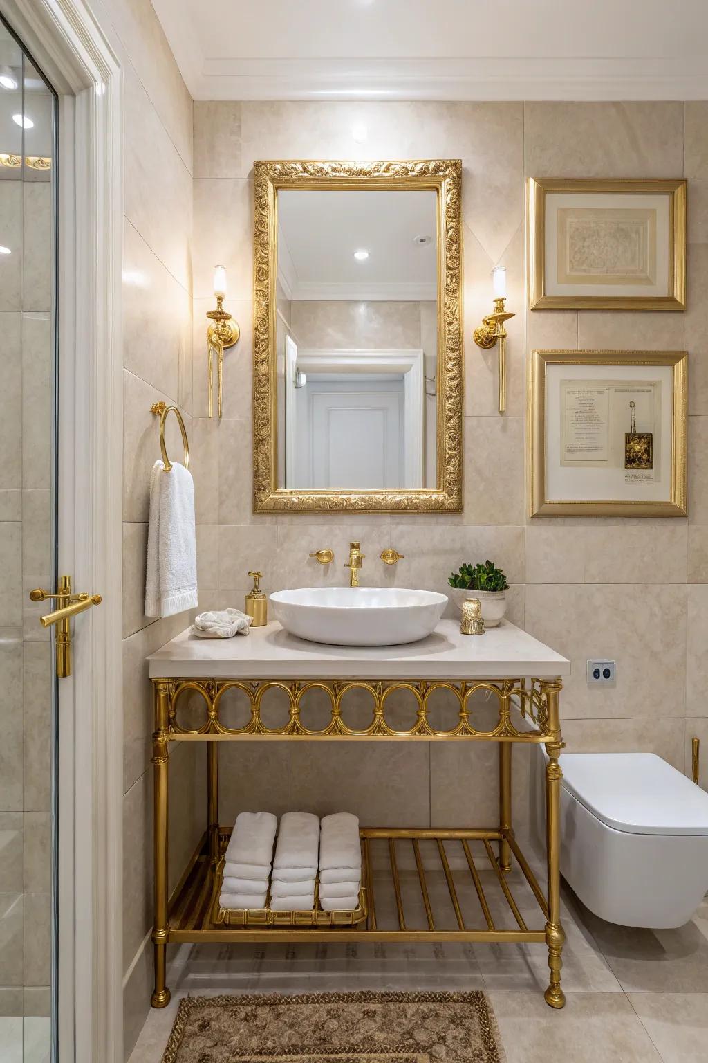 Golden details bring a touch of radiant charm and enveloping warmth.