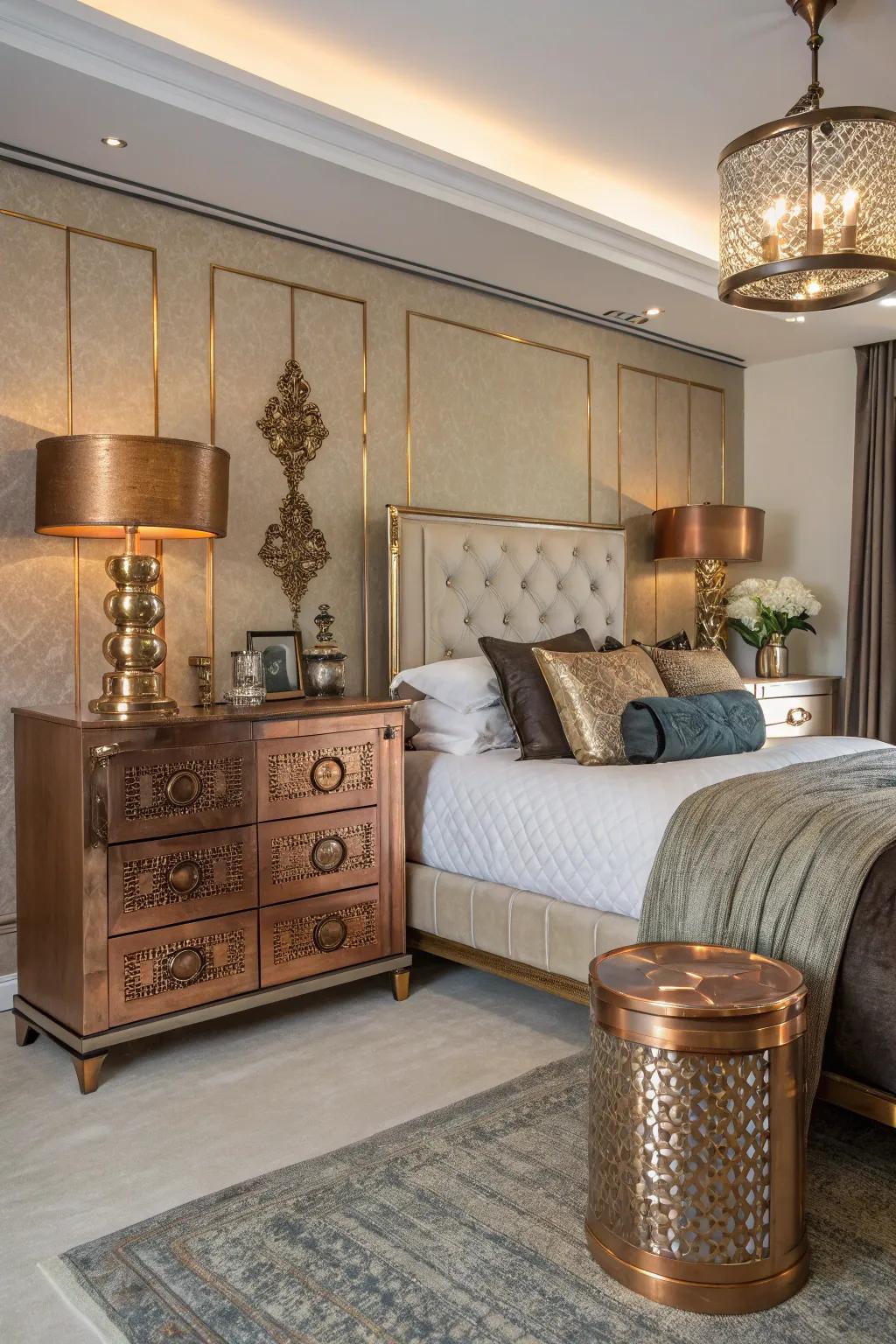 Blended metals impart sophistication and visual appeal.