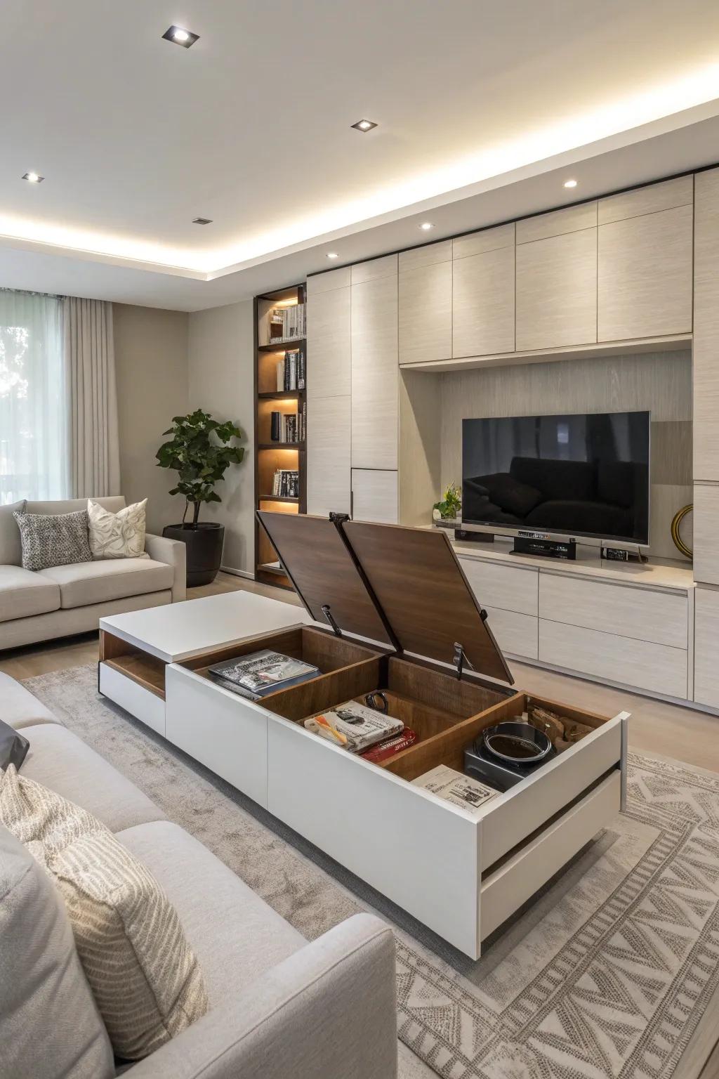 Concealed storage maintaining a neat and uncluttered look.