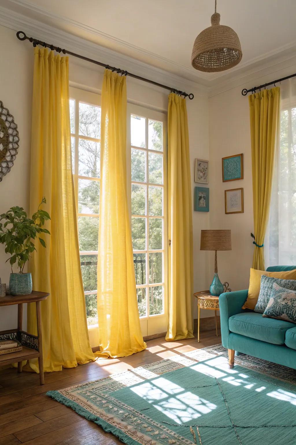 Sunbeam window coverings enhance natural light and warmth.