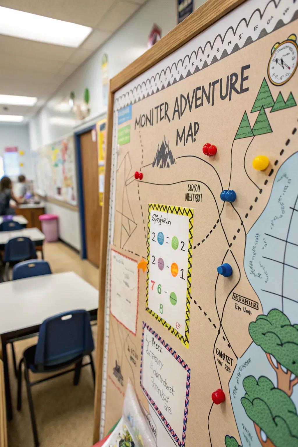 An adventure blueprint board that ferries students on exhilarating educational expeditions.